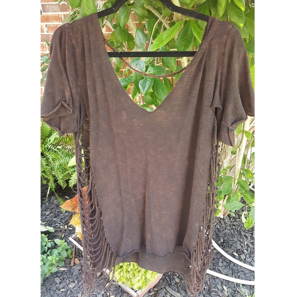 Distressed grey tee